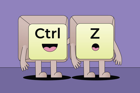Ctrl Z Undo Concept Illustration for Creative Work and Mistake Recovery
