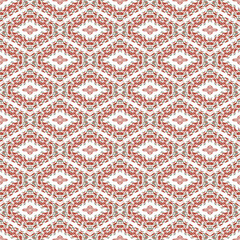 green and red abstract geometric seamless ethnic pattern background, repeatable motif for fabric and wallpaper design illustration