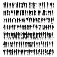 Crowd People Silhouette Pattern Vector