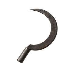 Traditional Metal Sickle Farming Tool Isolated