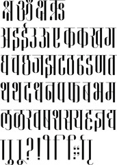 Obraz premium DV Tall. A Devanagari script font especially developed for headline, captions and subheads.