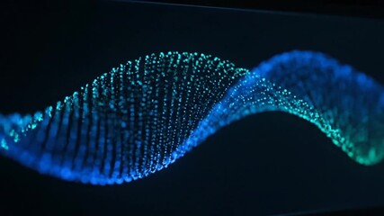 Vibrant digital rendering of a glowing double helix structure, symbolizing genetic data and scientific innovation in a dark, abstract setting. - Powered by Adobe