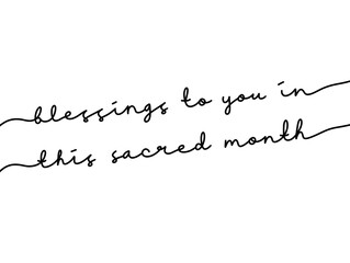 Inspirational Calligraphy Text for Sacred Month Blessings