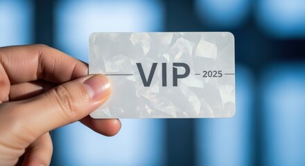 Hand Holding a Premium Card Symbolizing Exclusivity, Privilege and High Status for Special Events and Memberships