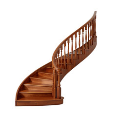 Elegant Wooden Spiral Staircase with Balustrade - Interior Design Element