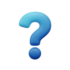 Naklejka premium Blue Question Mark Symbol Object.