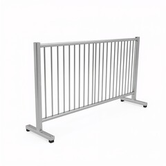 Metal Crowd Control Barrier Fence Section on White Background