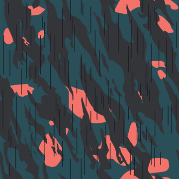 Vector seamless camo tiger stripe army fatigue pattern design