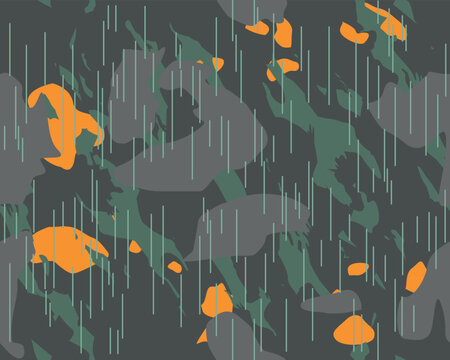 Vector seamless camo tiger stripe army fatigue pattern design