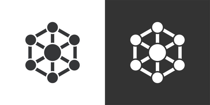 Centralized Network icon. Solid glyph series icon