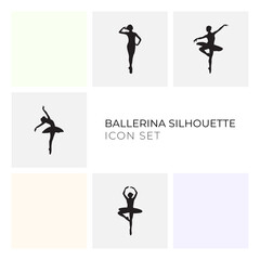 ballerina silhouette ballet dance pose icon