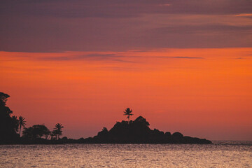 The beautiful sunrise in the Summer at Ubatuba