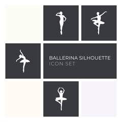 ballerina silhouette ballet dance pose icon
