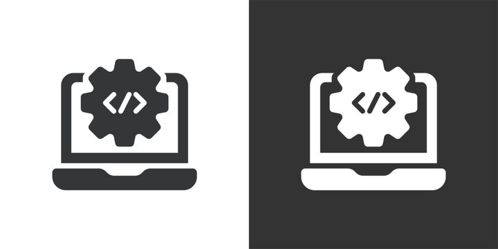 Code Configuration icon. Solid glyph series icon
