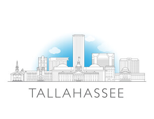 Tallahassee Florida cityscape illustration skyline drawing