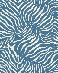 Fototapeta premium Blue Zebra Animal Print Abstract Background