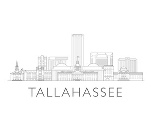 Tallahassee Florida cityscape illustration skyline drawing