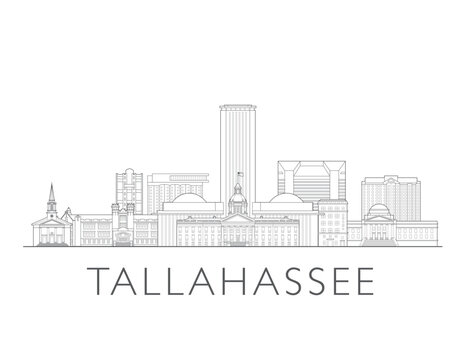 Tallahassee Florida cityscape illustration skyline drawing