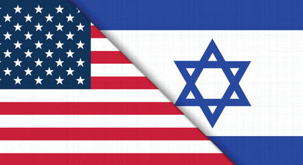 Intersecting Flags of USA and Israel (Diagonal Split) Illustration Vector