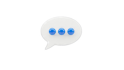 Obraz premium 3D Chat Bubble with Blue Dots on White Background