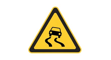 Warning Sign for Bumpy Road Ahead.