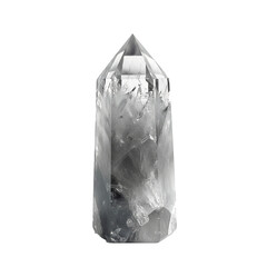 Clear Quartz Crystal Point with Smoky Inclusions - Natural Polished Gemstone