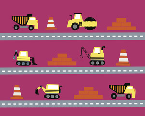 Construction vehicles pattern