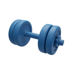 Naklejka premium Blue Dumbbell Weight Isolated on a White Background, Representing Fitness and Exercise Equipment