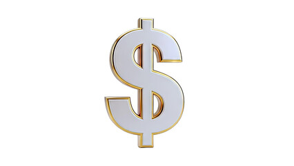 Obraz premium 3D Dollar Sign Isolated on White Background
