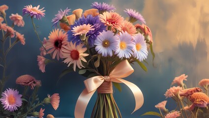 Hand-Tied Wildflower Bouquet: Rustic Floral Arrangement with Daisies and Pastel Blooms