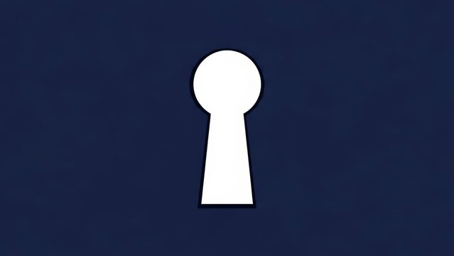 Keyhole on a dark blue background, concept of mystery and security.