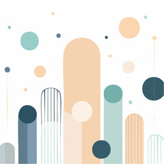 Seamless vector design featuring blue flowers, ice cream, and white circles as a colorful summer wallpaper illustration for a menu or nature banner