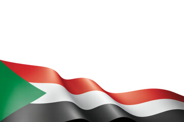 Waving flag of Sudan with copy space above for national pride, unity, and patriotic celebrations, perfect for historical or political projects