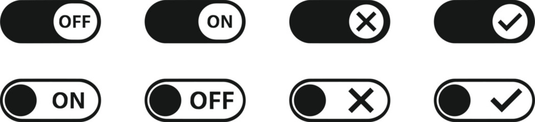 Toggle switch buttons for on off and validation