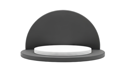 3D Podium Display with White Circle and Dark Backdrop