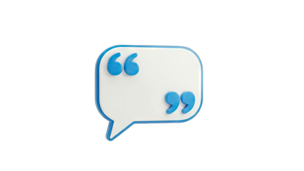 3D Quote Bubble on White Background