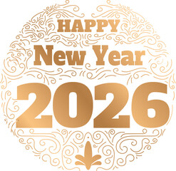 2026 Happy New Year Greeting Card