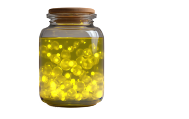Firefly jar illustration glowing orbs floating inside clear glass magical lighting and enchanting natural ambiance isolated on transparent background PNG