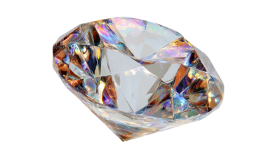 Luxury gemstone illustration focused on multi-faceted transparency dazzling shine and elegant jewelry quality isolated on transparent background PNG