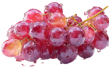 Grapes illustration showing bunch with translucent skin vibrant color and realistic juicy texture isolated on transparent background PNG