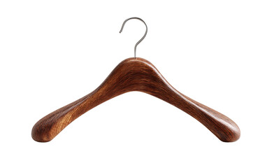 Realistic hanger depiction highlighting sturdy wooden construction elegant form and everyday closet utility isolated on transparent background PNG