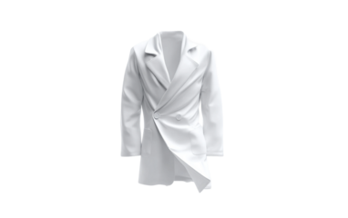 Laboratory coat with precise stitching and soft cloth folds emphasizing functional design and professional look isolated on transparent background PNG