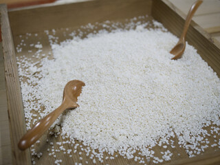 Closeup of rice malt for sake
