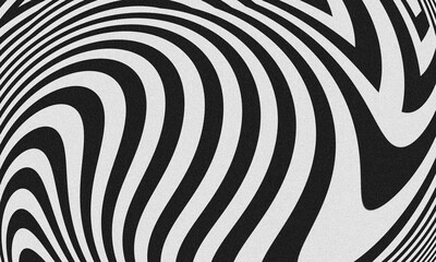 Dynamic black and white minimalist spiral design, modern monochrome geometric abstract with grain effect.