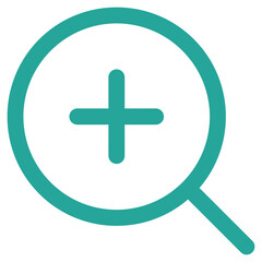 Fototapeta premium Flat Colored Zoom In Icon Set in Outline and Solid Style for Interface Navigation