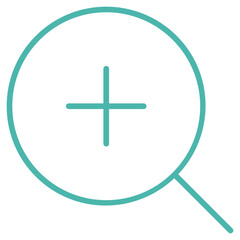 Obraz premium Flat Colored Zoom In Icon Set in Outline and Solid Style for Interface Navigation