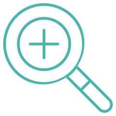 Fototapeta premium Flat Colored Zoom In Icon Set in Outline and Solid Style for Interface Navigation