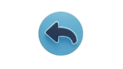 Reply arrow icon on transparent background