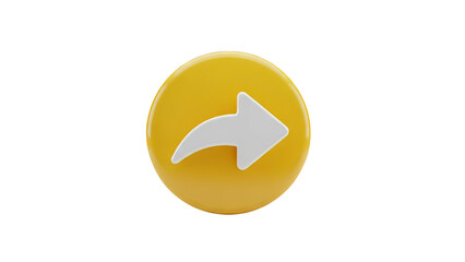 3D Share Icon with Arrow on transparent background
