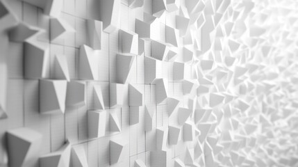 Abstract geometric white wall design, modern background, studio shot. Possible use Presentation backgrounds